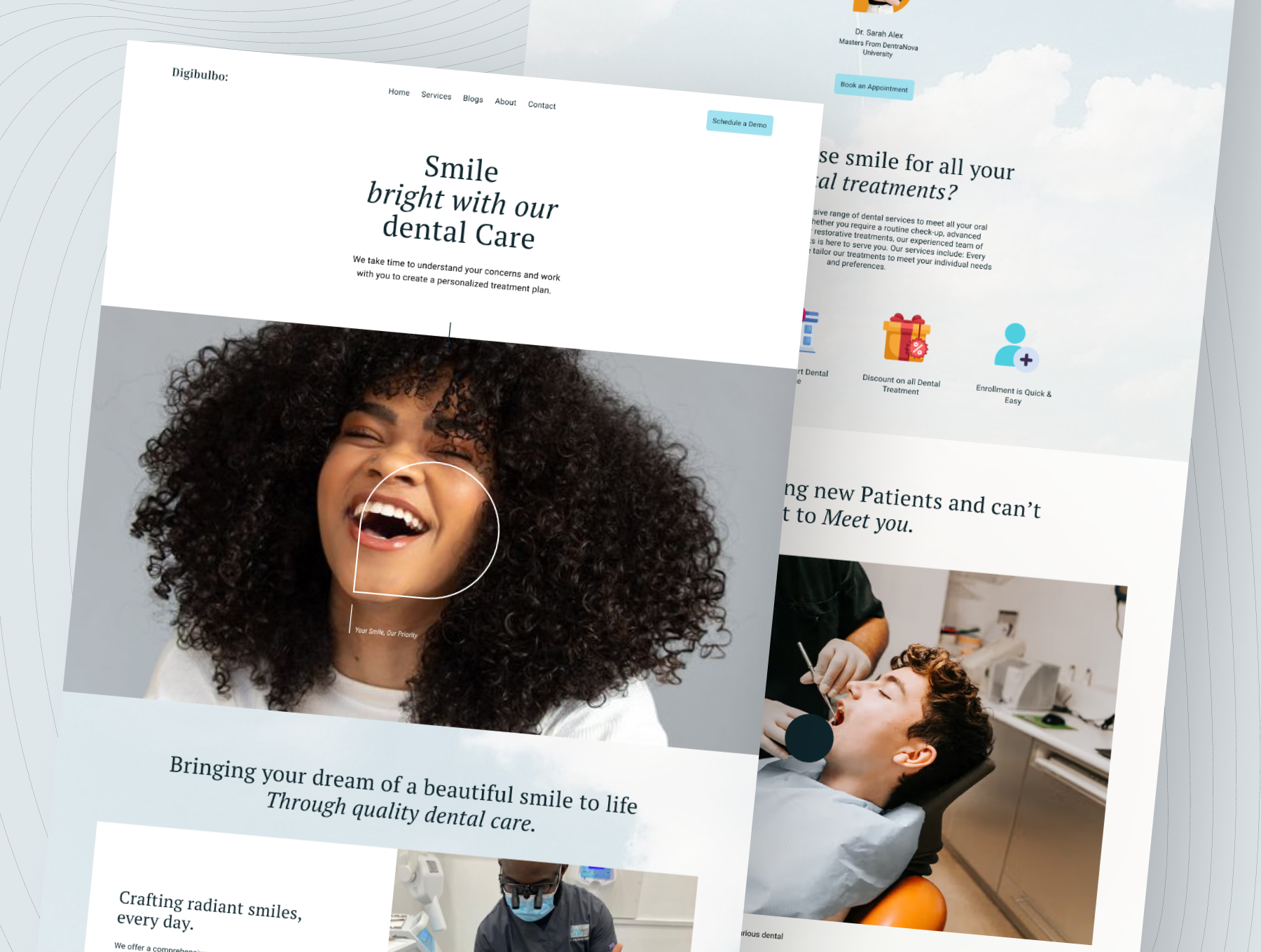 DigiSmile Dentist Web Responsive UI Kit dentist web landing page medical web ui ui ux design