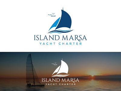 Island Marsa Yacht Charter brand identity branding business logo design graphic design illustration logo sailing logo ui ux vector yacht charter