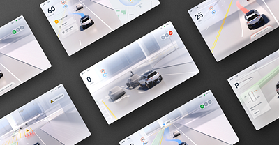 Autopilot Scenes 3d automotive automotive ui design autopilot car clean hmi ui