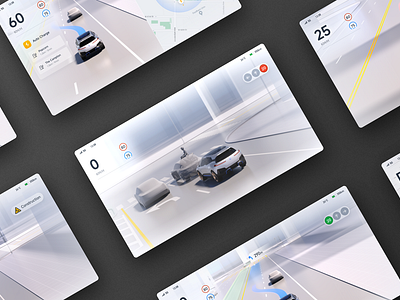 Autopilot Scenes 3d automotive automotive ui design autopilot car clean hmi ui