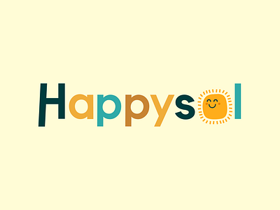 Happysol Logo brand identity branding clothes colorful design education illustration kids kids brand kids logo logo logo design playful playful logo