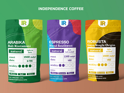 Independence Coffee adobe illustrator beans branding coffebag coffee design graphic design illustration independence indonesia ir natural nature packaging