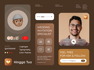 Hingga Tua Branding app icon branding card color pallete digital invitation elegant emoji icon invitation logo love moments typography ui wedding wedding invitation