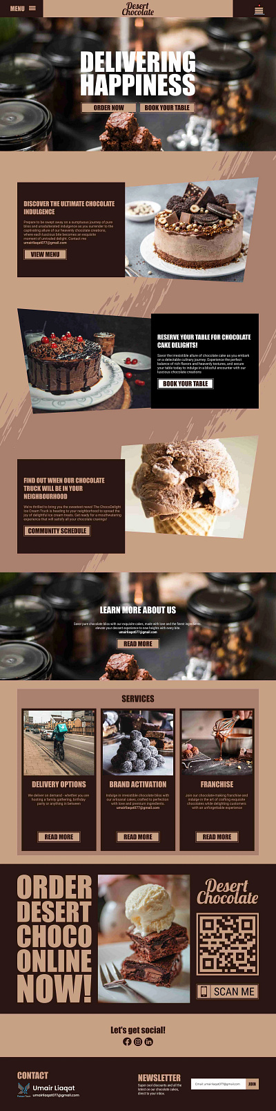 Desert Chocolate Landing Page Design chocolate homepage dribbble figma homepage landingpage ui ui ux ux
