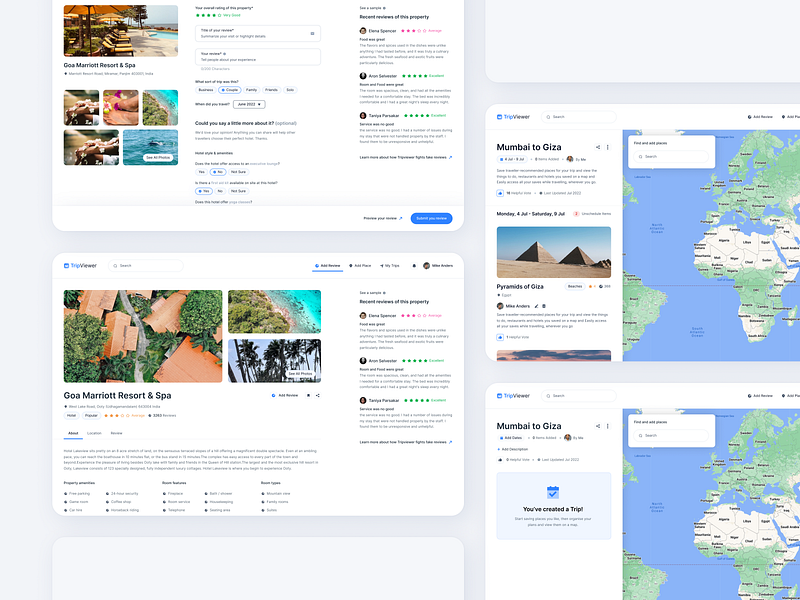 Location details and review - TripViewer branding creative design designer graphic design identity illustration landing page logo travel trip ui ui design ui ux user interface vector web website