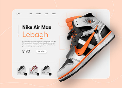 Nike Website Header UI Design branding creative design figma graphic design header design nike ui ui design user interface design ux web design website design