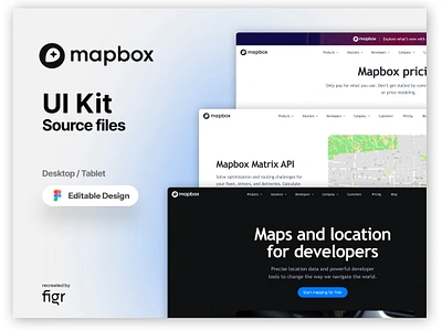 Mapbox Web UI (Recreated) app branding design editable figma free freelance google map kit mapbox navigation navigation app product ui ui kit ui template ui ux web app web design website