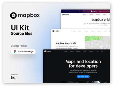 Mapbox Web UI (Recreated) app branding design editable figma free freelance google map kit mapbox navigation navigation app product ui ui kit ui template ui ux web app web design website