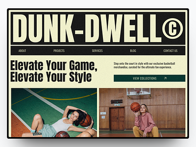 Dunk-Dwell - Online Basketball Merch Store athletics basketball branding design graphic design landing page merch shopify sports store ui web design website