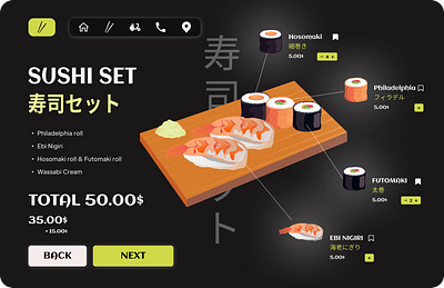 Sushi Menu design graphic design illustration ui