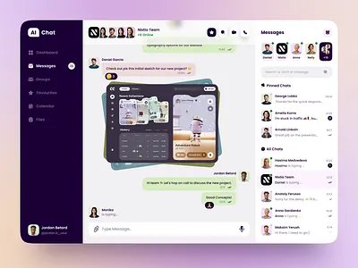 Web Chat Application Design app chat communication contact list dashboard design friends interface message messenger social media texting ui user ux web website