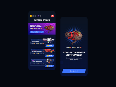 #30 DailyUI • Pricing - Mobile Game congrats dailyui gameui gui mobile mobilegame offer shooter shop special ui uichallange weapons