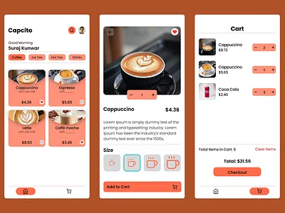 Cafe Shop App Design figma graphic design ui
