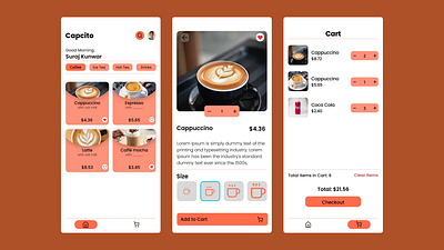 Cafe Shop App Design figma graphic design ui