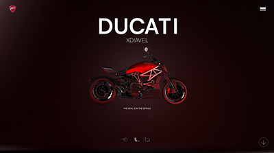 3D Interactive Ducati XDiavel Concept 😈 3d animation interactive spline ui webdesign