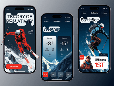 SkiSports - Mobile App Concept 3d branding concept creative daily ux graphic design illustration inspiration logo mobile motion graphics skiing sport stylish ui ui tutorial ux