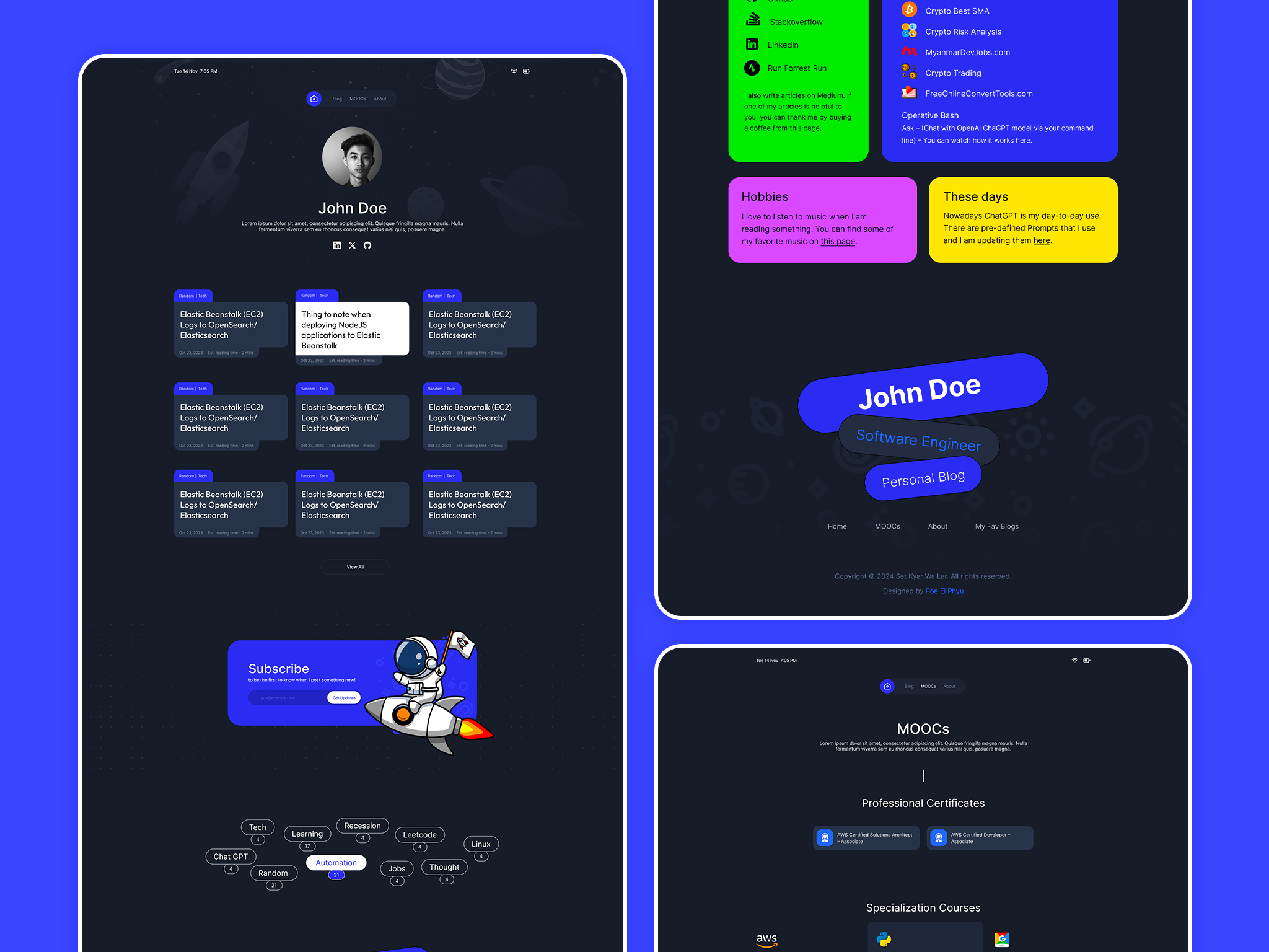 Blog Web UI Design for Software Engineer design developer inspiration page portfolio ui ux web wesite