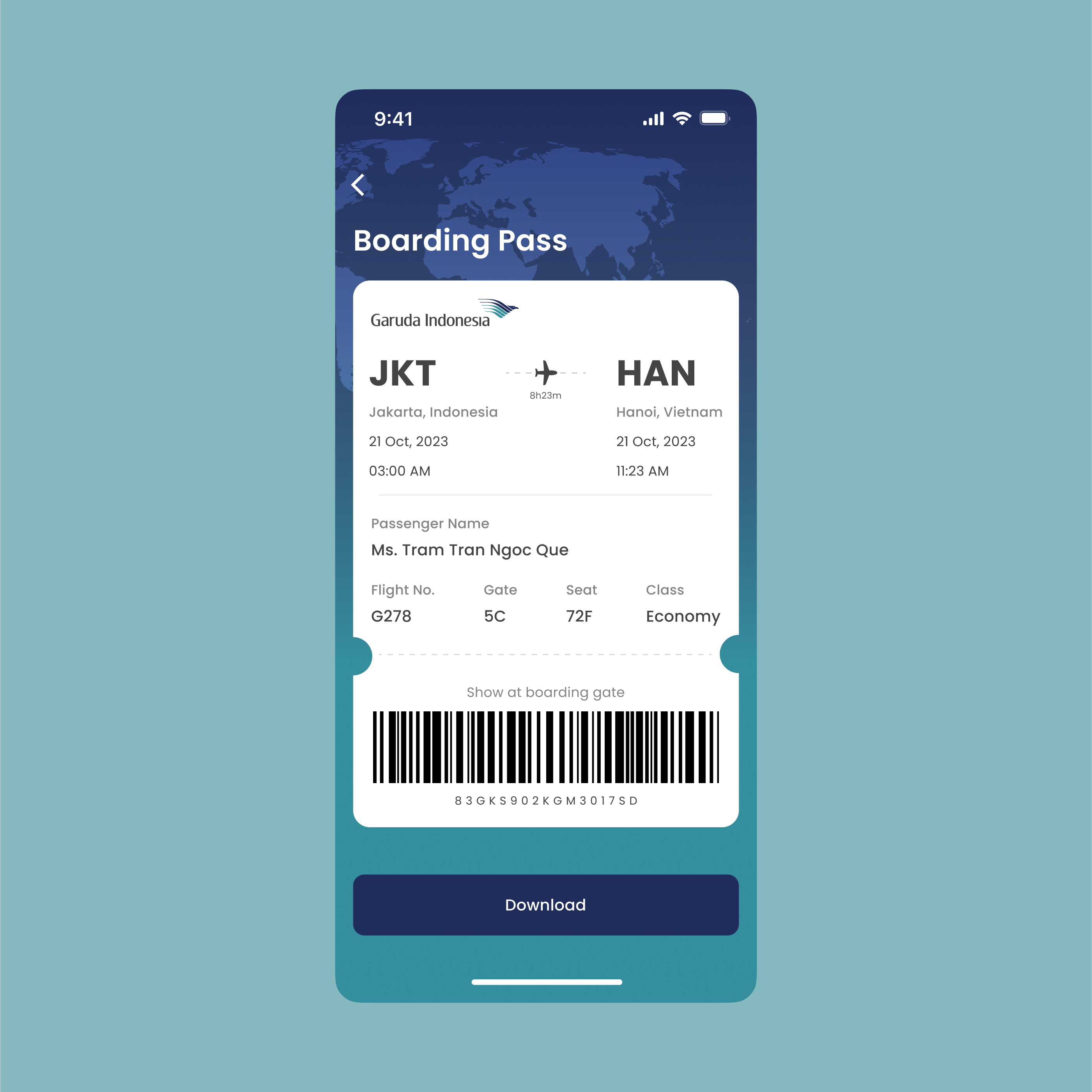 Daily UI: Boarding pass ui