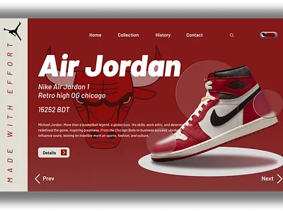 Air Jordan landing page design. branding landing page ui ui design ui ux uiux websitedesign