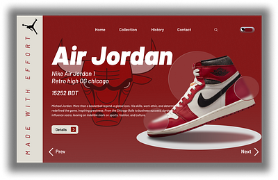 Air Jordan landing page design. branding landing page ui ui design ui ux uiux websitedesign