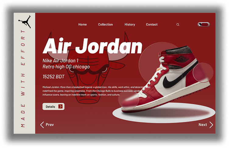 Air Jordan landing page design. by Mujahidun Mahid on Dribbble