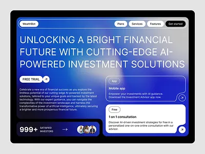 UI/UX Design for Smart AI Investment Consulting Platform adviser ai business consept design education figma finance gradient hero page investments mobile ui ux web design