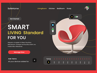 Smart Living : Safe Home branding digital house digitalhome figma design home management home page homecontrol homeinnovation house control website landingpage modern landing page smart home smartdevices smartsecurity techintegration technology uiux