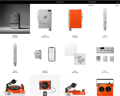 Williamsburg - Multipage ecommerce theme. astro brutalist css ecommerce tailwind template