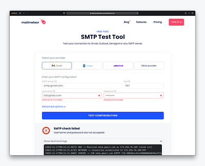 SMTP Test Tool email form smtp tool ui