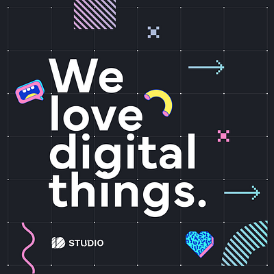 We love digital things brand exploration branding design digital graphic design