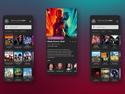 Movie Streaming App Concept app branding graphic design log in logo mobile movie streaming app online movie app tv show streaming app ui ui ux design movie app
