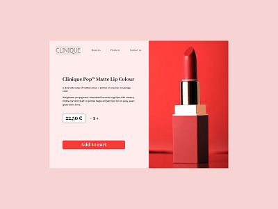 Clinique Lipstick Card Concept branding card productcard ui webdesign