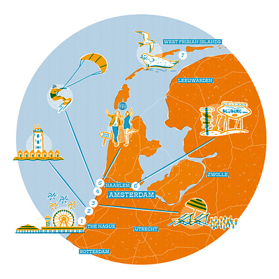 Superminimap amsterdam cartography design designer editorial illustration illustrated map illustration illustrator map maps spot illustration travel travel guide