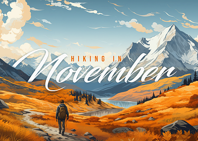 National Hiking Day: Journey Through November design graphic design illustration vector
