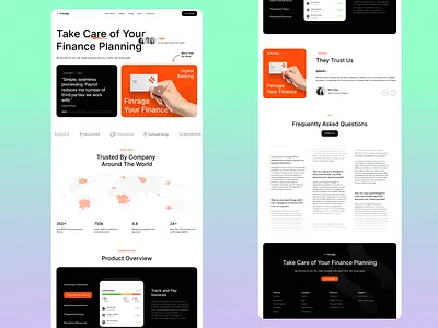 Finrage - Finance planning Landing page ❤️ app design app ui branding design finance landing page finance web design finance website design finance website ui landing page typography ui ui design ux ux research vector webdesign website design
