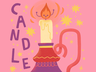 Peachtober - Candle Illustration candle character cute flame fun illustration magical procreate