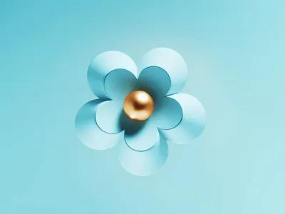 Little Flower 3d animation blue branding candy design flower illustration logo sweet ui
