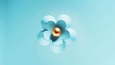 Little Flower 3d animation blue branding candy design flower illustration logo sweet ui