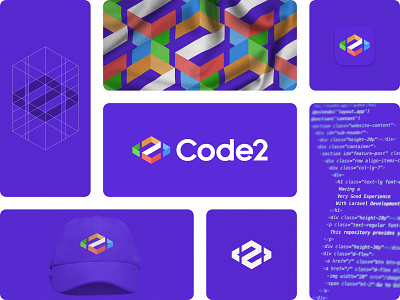 Code2 - Logo Design 2 box branding code coding cube cubic freelance logo design freelance logo designer logo logo design logo designer minimal simple two