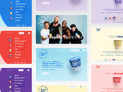 Thor's Skyr Webflow Development blog blue branding clean colorful design ecom homepage iceland illustration interactive landing page logo navigation product skyr thor ui web website