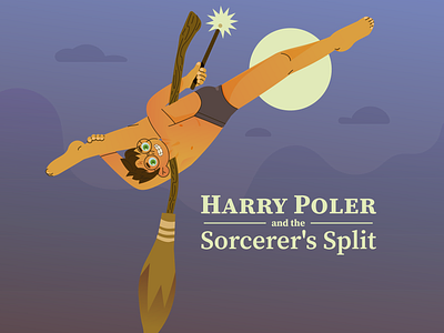 Harry Poler Series: I character design circus arts flexibility harry potter illustration magic pole tricks poledancer poledancing polesports pose splits sports