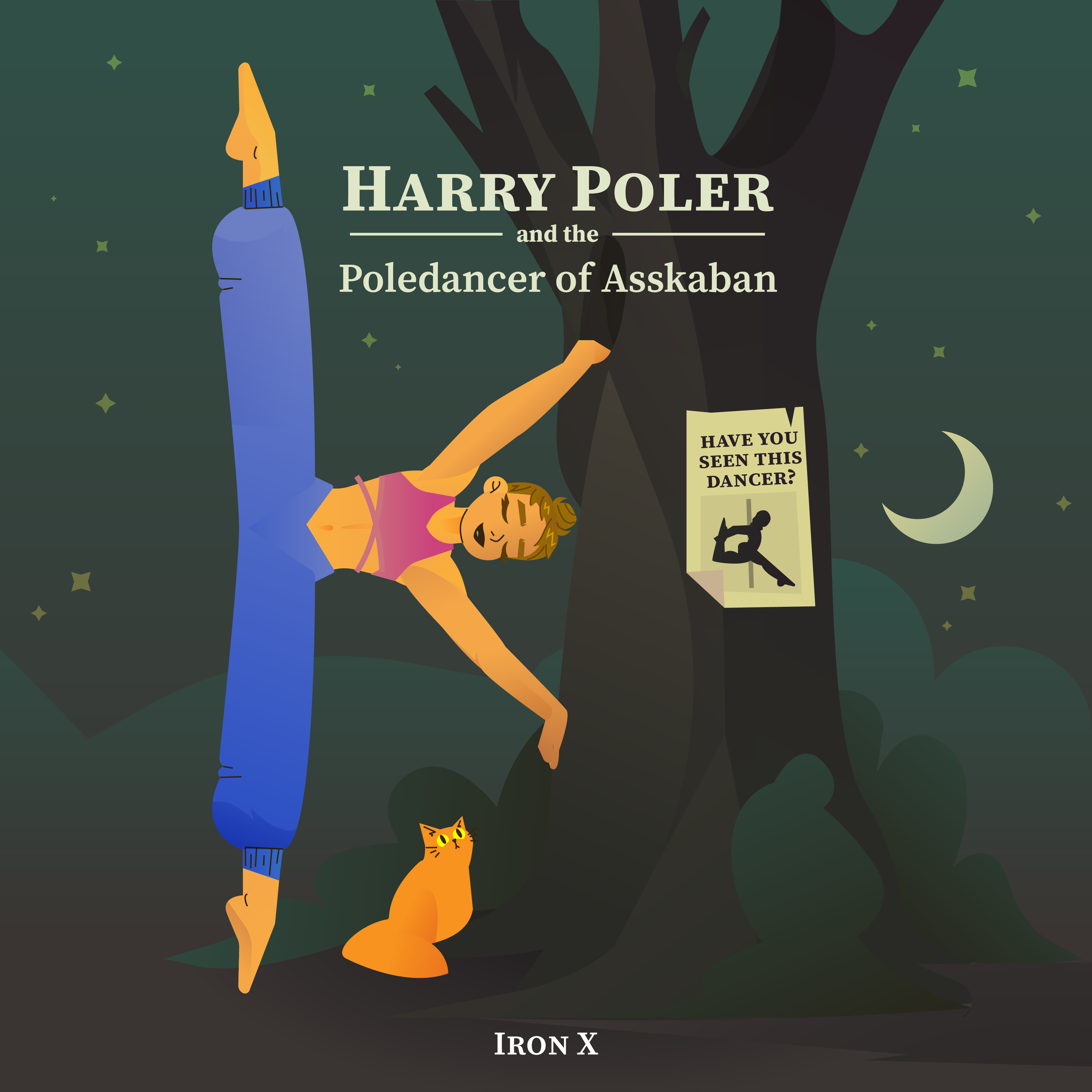 Harry Poler Series: III calisthenics character design circus arts flexibility harry potter hermione human flag illustration iron x magic pole tricks poledancer poledancing polesports pose strength