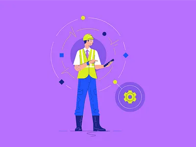 Workforce Characters bright character character design character inspiration design geometric icon illustration line logo spot illustration technology vector workers