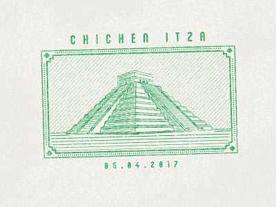 Chichen Itza Passport Stamp chichen itza editorial illustration illustration illustrator mexico spot spot illustrations stamp travel