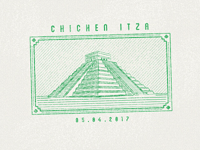 Chichen Itza Passport Stamp chichen itza editorial illustration illustration illustrator mexico spot spot illustrations stamp travel