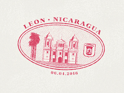 Leon passport stamp editorial illustration illustration illustrator leon nicaragua spot spot illustrations stamp travel