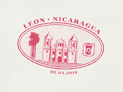 Leon passport stamp editorial illustration illustration illustrator leon nicaragua spot spot illustrations stamp travel