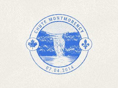 Montmorency waterfall passport stamp canada editorial illustration illustration illustrator montmorency quebec spot spot illustrations stamp travel