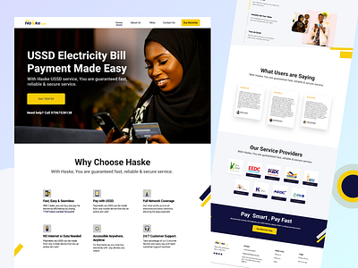Electricity Bill Payment and Purchase Landing Page app application branding design electricity figma home page illustration interface landingpage logo power product project ui uiux ux