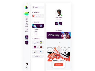 Premier League - Fantasy Webapp Dashboard app catalyst dashboard design football graphic design mac premier league sport ui webapp